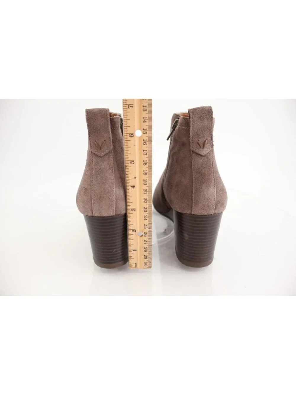 Vionic Women's Paloma Boot Size 10 Wedge Bootie Tan Suede Comfy Side Zip